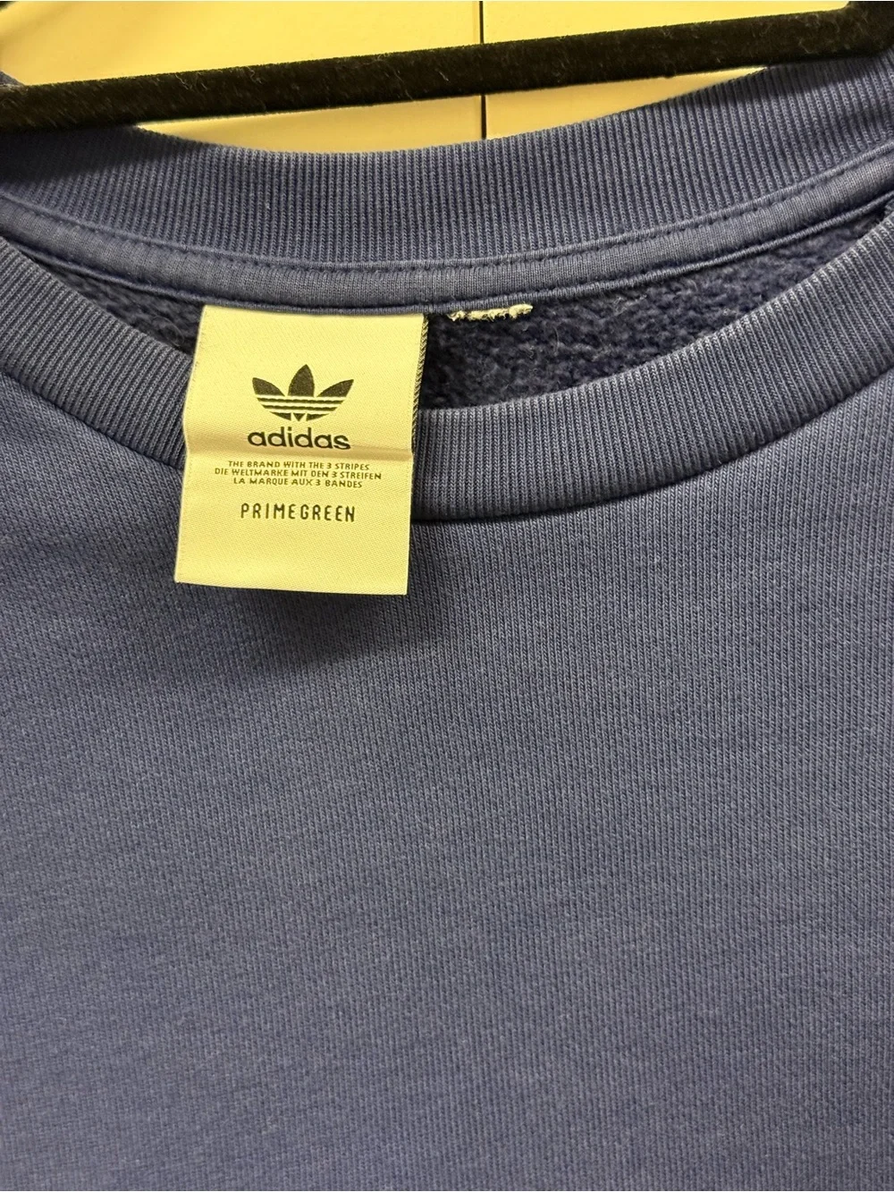 adidas Blue Crewneck Sweatshirt with Trefoil
